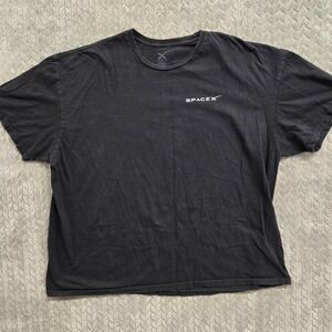 SpaceX Shirt Mens 3XL Black Short Sleeve Crew Neck Elon Musk
